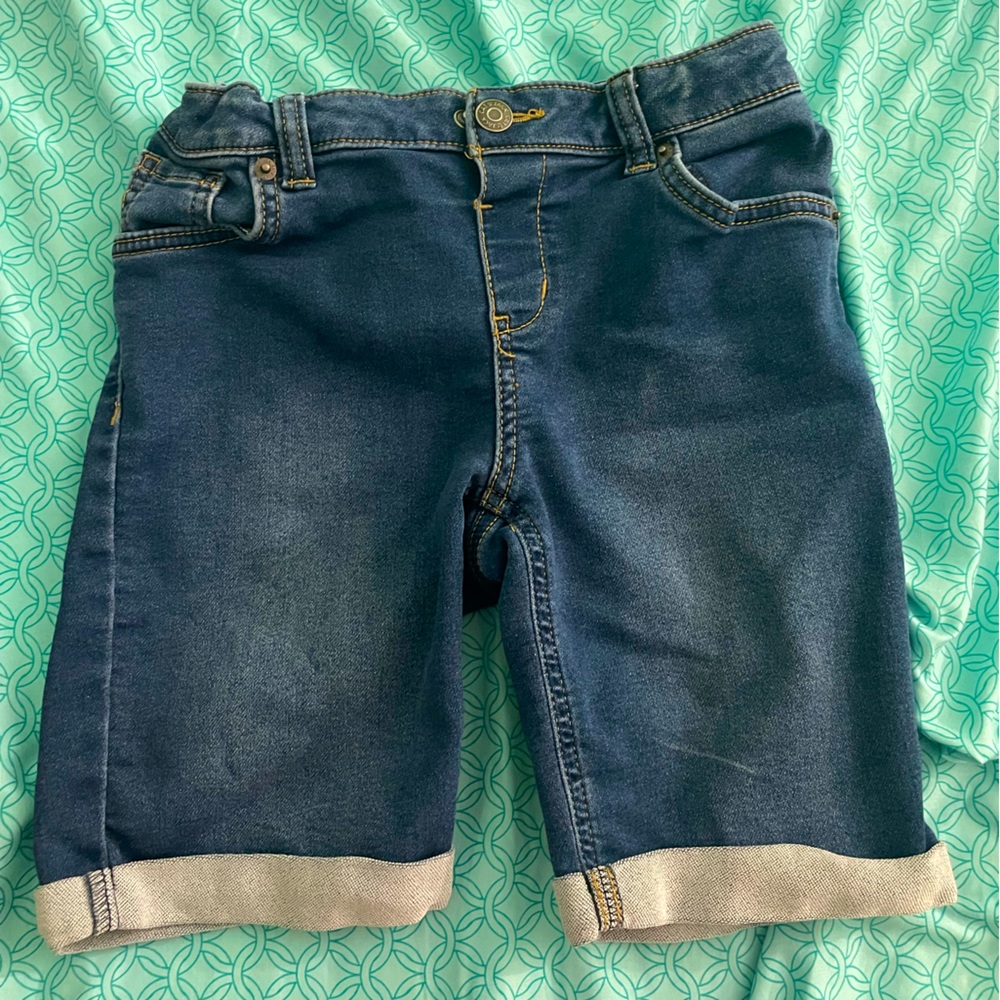 Girls’ Cuffed Hem Midi Jeans Shorts